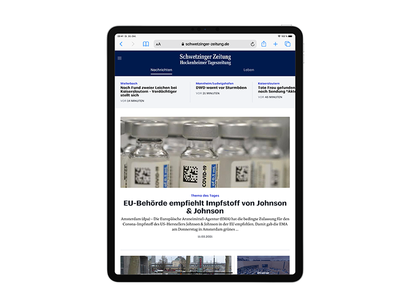 E-Paper-Abo Schwetzinger Zeitung / Hockenheimer Tageszeitung